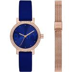 Relojes azules de acero inoxidable de pulsera impermeables Cuarzo DKNY para mujer 