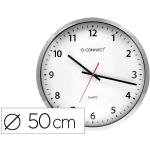 Reloj q-connect de pared plastico oficina redondo 50 cm marco cromado - KF11216