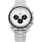 Relojes blancos de acero inoxidable de pulsera con fase lunar Manual brazalete Zafiro Cronógrafo Omega para mujer 