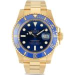 Relojes azules de oro de pulsera impermeables con fecha Automático brazalete Rolex para mujer 