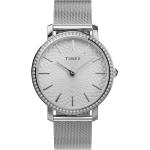 Relojes plateado de plata de pulsera rebajados con correa de plata Timex para mujer 