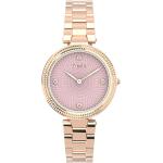 Relojes rosas de oro rosa de pulsera rebajados Timex para mujer 