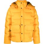 Abrigos amarillos de poliester con capucha  rebajados manga larga con logo The North Face para hombre 