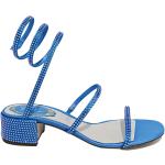 Sandalias azules de cuero de tiras René Caovilla talla 35 para mujer 