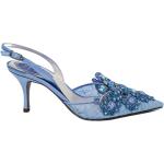 Zapatos destalonados azules con tacón de 7 a 9cm René Caovilla talla 35,5 para mujer 