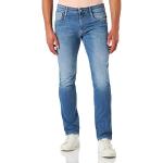 Jeans stretch orgánicos azules de algodón rebajados ancho W34 Replay Anbass de materiales sostenibles para hombre 