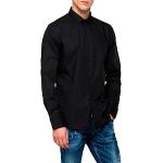 Camisas negras de algodón de manga larga rebajadas manga larga Replay talla M de materiales sostenibles para hombre 