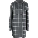 Abrigos grises de poliester con capucha  manga larga con rayas Armani Emporio Armani talla L para mujer 
