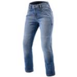 Jeans stretch azul marino de cuero ancho W26 largo L32 desgastado Revit talla L para mujer 