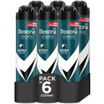 Rexona Desodorante Aerosol Protección Avanzada 72h Invisible Black & White Antitranspirante para hombre 200ml - Pack de 6