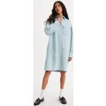 Vestidos informales azules de algodón mini manga larga formales LEVI´S talla M para mujer 