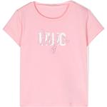 Camisetas rosas de algodón de manga corta infantiles con logo Liu Jo Junior 24 meses 