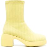 Botines amarillos de goma de piel con cremallera con tacón de 7 a 9cm con logo Camper talla 38 para mujer 
