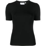 Camisetas negras de modal de cuello redondo rebajadas con cuello redondo Calvin Klein para mujer 