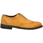 Zapatos amarillos de cuero con puntera redonda con tacón cuadrado formales talla 40,5 para hombre 