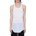 Rick Owens, Camiseta sin mangas básica de seda y viscosa a rayas White, Mujer, Talla: M