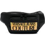 Riñoneras negras de poliuretano con logo VERSACE Jeans Couture para hombre 