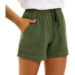 Shorts marrones de lino de running tallas grandes hippie rotos talla XXL para mujer 