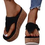 Sandalias negras de cuero con plataforma de primavera informales talla 41 para mujer 