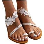 Sandalias blancas de piel con plataforma de primavera con tacón de cuña bohemias talla 43 para mujer 