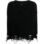 Jerséis negros de poliamida de lana rebajados manga larga con escote V de punto PINKO para mujer 