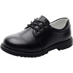 Zapatos negros de goma con cordones con cordones de punta redonda formales acolchados Rismart talla 25 infantiles 