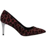 Zapatos burdeos de ante de tacón con tacón de aguja leopardo Roberto Botticelli talla 38 para mujer 