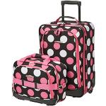 Set de maletas rosas con mango telescópico acolchadas Rockland para mujer 