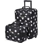 Set de maletas negras de poliester con mango telescópico acolchadas Rockland para mujer 