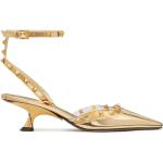 Zapatos dorados de cuero de tacón rebajados con tacón de 5 a 7cm con logo Valentino Garavani talla 38 para mujer 