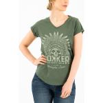Camisetas verdes de algodón de algodón  rebajadas Rokker talla S para mujer 