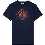 Camisetas deportivas azul marino de algodón Roland garros manga corta con cuello redondo transpirables con logo talla M para hombre 