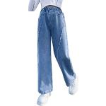 Jeans ajustables infantiles azules de denim para niña 