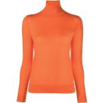 Jerséis naranja de lana cuello vuelto rebajados manga larga con cuello alto de punto Calvin Klein talla M para mujer 