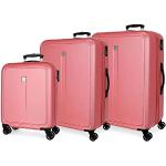 Set de maletas rosas de goma de 108l con aislante térmico Roll Road para mujer 