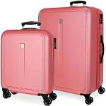 Set de maletas rosas de goma con aislante térmico Roll Road para mujer 