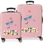 Set de maletas rosas de goma con aislante térmico Roll Road infantiles 