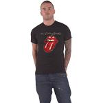 Camisetas negras de licra de cuello redondo rebajadas Rolling Stones con cuello redondo talla S para hombre 