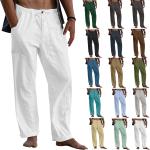 Pantalones multicolor de algodón de lino de otoño tallas grandes informales talla 3XL para hombre 