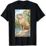 Ropa de vida silvestre con diseño de capibara y estampado natural Camiseta