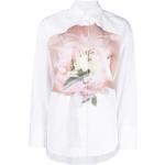 Camisas estampadas blancas de popelín manga larga MSGM asimétrico con motivo de rosa talla XL para mujer 