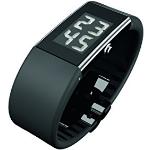 Relojes negros de goma de pulsera rectangulares impermeables con fecha Cuarzo digital Rosendahl Watch II para mujer 