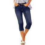 Jeans stretch azules de denim de verano tallas grandes informales desgastado rotos talla L para mujer 