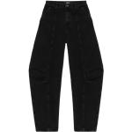 Jeans desgastados negros de algodón Loose desgastado Rotate con volantes talla M para mujer 