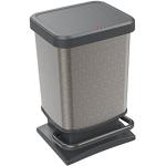 Cubo de basura grande de 18 galones con tapa oscilante, paquete de 4 cubos  de basura de plástico, color gris