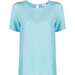 Camisetas azules celeste de seda de manga corta rebajadas manga corta con cuello redondo Etro talla XL para mujer 