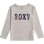 Camisetas grises de algodón de manga larga infantiles de punto Roxy 4 años para niña 