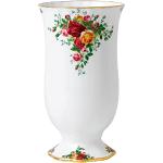 Royal Albert - Jarrón Old Country Roses de Regalo - Jarrón Vintage de Porcelana Fina - Tamaño Mediano - Patrón Floral, 22 cm, Blanco