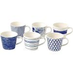 Royal Doulton Juego de 6 Tazas de Porcelana Pacific Blue Collection, café, té y Chocolate Caliente, 400 ml, Azul, 6 Unidad (Paquete de 1), 6