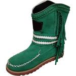 Pantuflas botines verdes de goma de otoño con cremallera vintage de encaje talla 42 para mujer 
